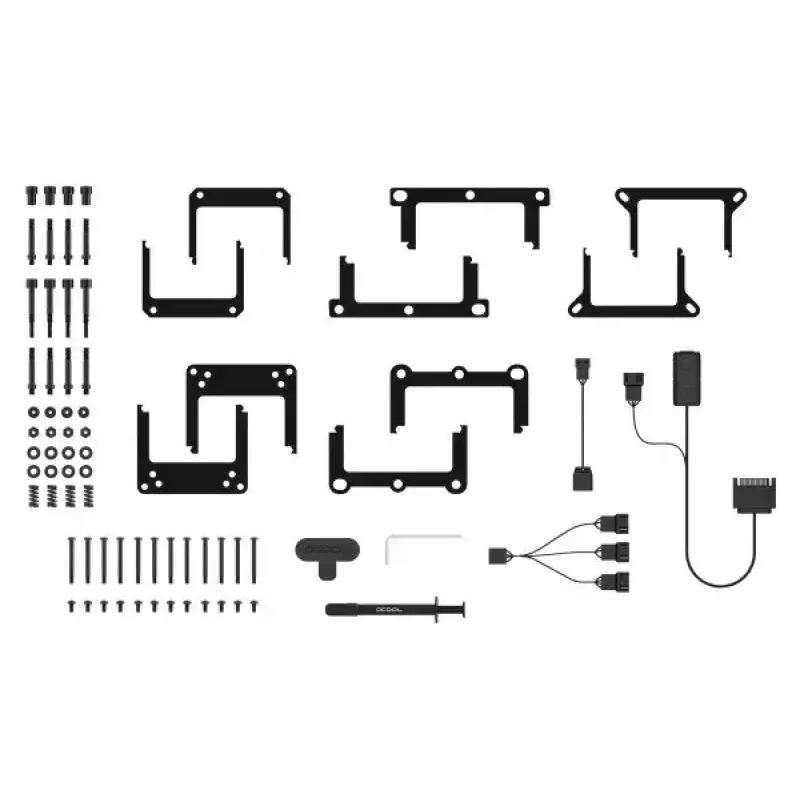 Flüssigkeitskühlungsset Alphacool Pro Aurora 420 CPU AIO 14 cm Schwarz Weiß