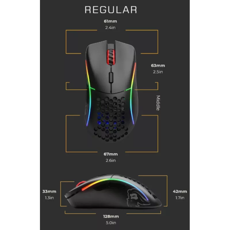 Glorious Gaming Glorious Model D Maus Regular (Schwarz)