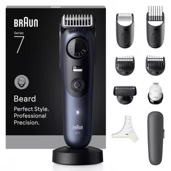 Barttrimmer Braun BeardTrimmer 7 BT7540 0.5-20 mm Batterie Schwarz Blau