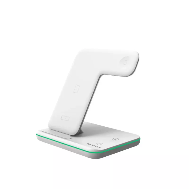 CANYON WS-303 3-in-1 Qi-Wireless-Ladestation, 15 W, Weiß (CNS-WCS303W)