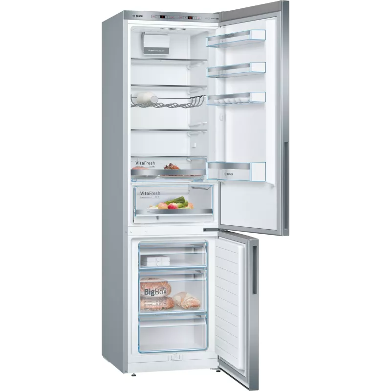 Bosch Serie 6 KGE39AICA Kühl-Gefrierkombination, freistehend, 343 l (249 l + 94 l), 201 cm, Energieeffizienzklasse C, Edelstahl