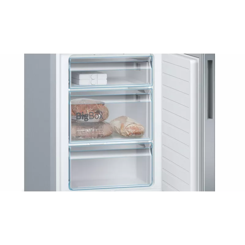 Bosch Serie 6 KGE39AICA Kühl-Gefrierkombination, freistehend, 343 l (249 l + 94 l), 201 cm, Energieeffizienzklasse C, Edelstahl