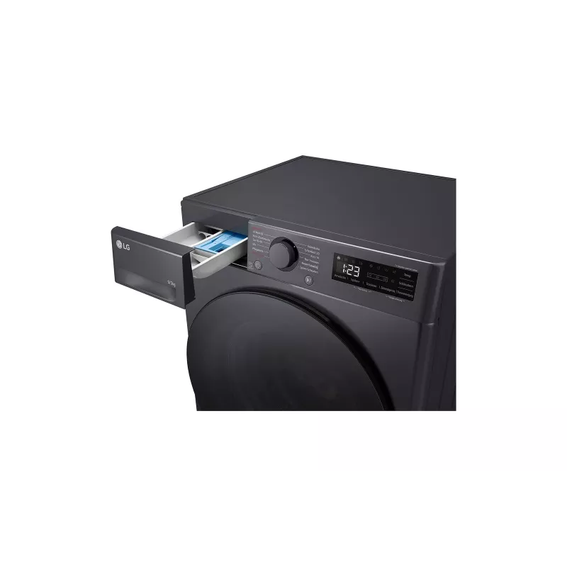 Waschmaschine mit Trockner LG V5WD95SLIMB Frontlader freistehend 5 kg 1200 U/min Schwarz