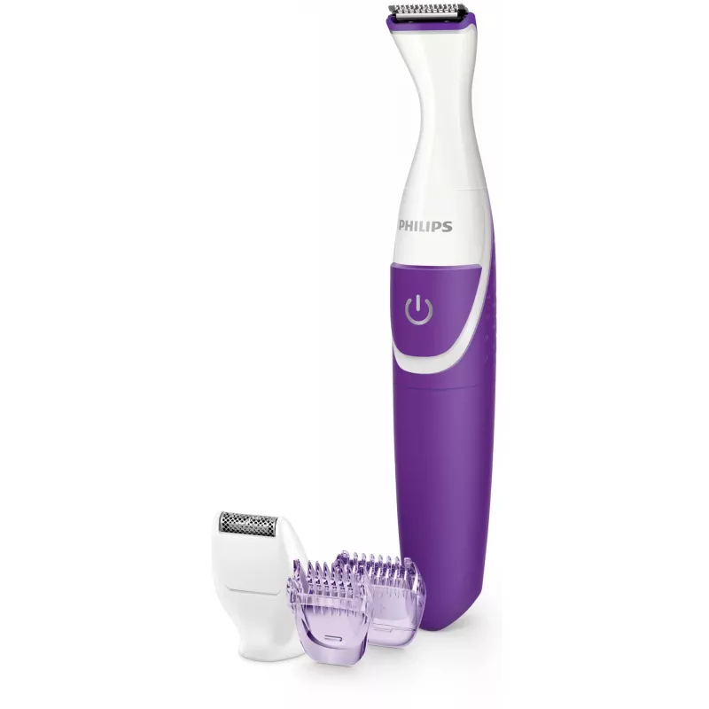 Bikinitrimmer Philips Essential BRT383/15, 3 Längenstufen, AA-Batterie, 120 Min. Laufzeit, Weiß/Violett