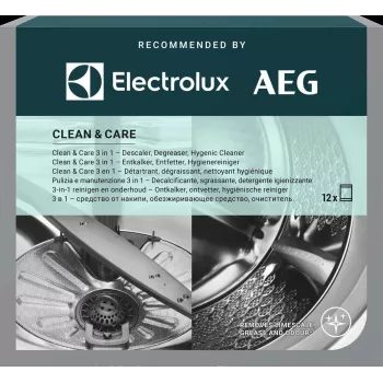 Entkalker- und Fettlöser-Pulver Electrolux M2GCP121 für Geschirrspüler und Waschmaschine, 12 Stk.