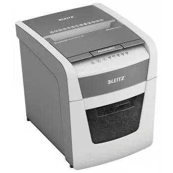 Aktenvernichter LEITZ IQ Autofeed Small Office50 P4 — Mikroschnitt 4x28 mm, 50-Blatt-Autofeed, 22 cm Einzug, 20 L Auffangbehälter