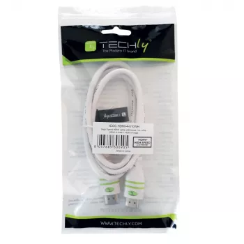 Techly 5m High Speed HDMI-Kabel mit Ethernet A/A M/M Weiß ICOC HDMI-4-050WH