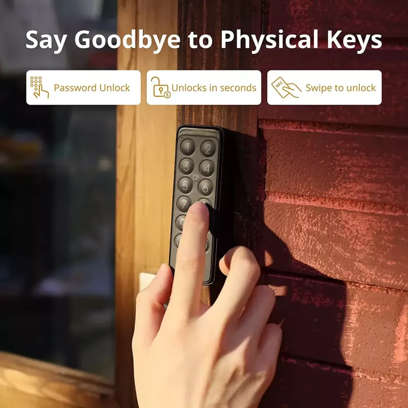 SwitchBot Keypad Touch Tastatur für smartes Türschloss, Schwarz