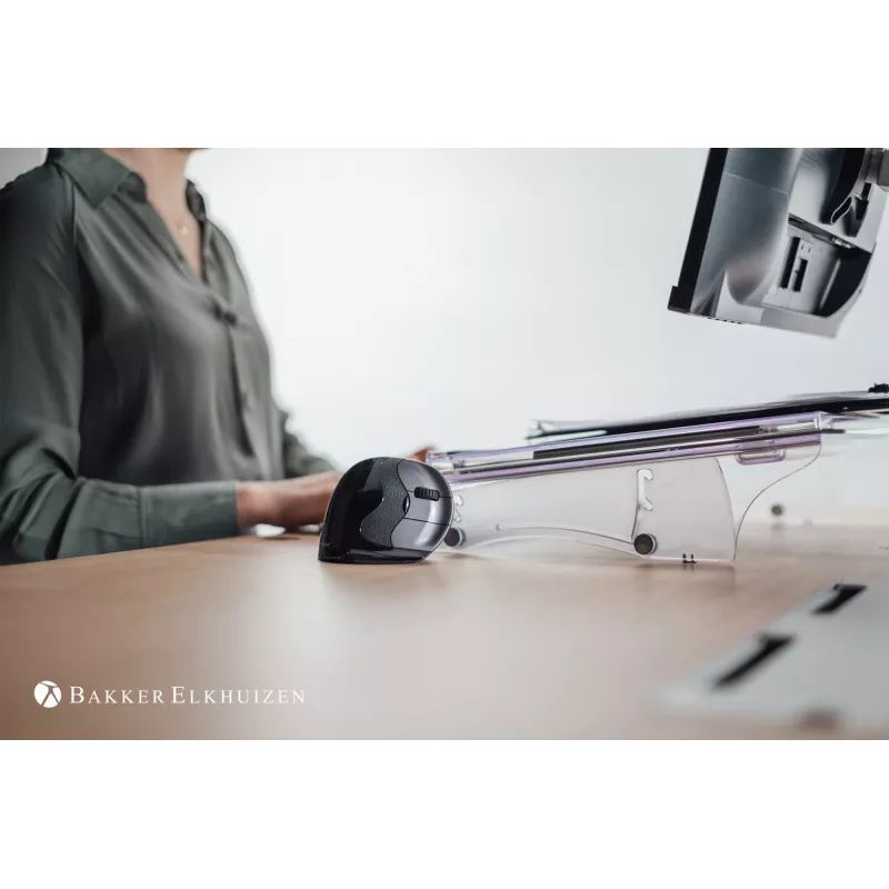 BakkerElkhuizen Evoluent D Small Wireless, rechtshändig, vertikales Design, Laser, RF Wireless, 3200 DPI, Schwarz