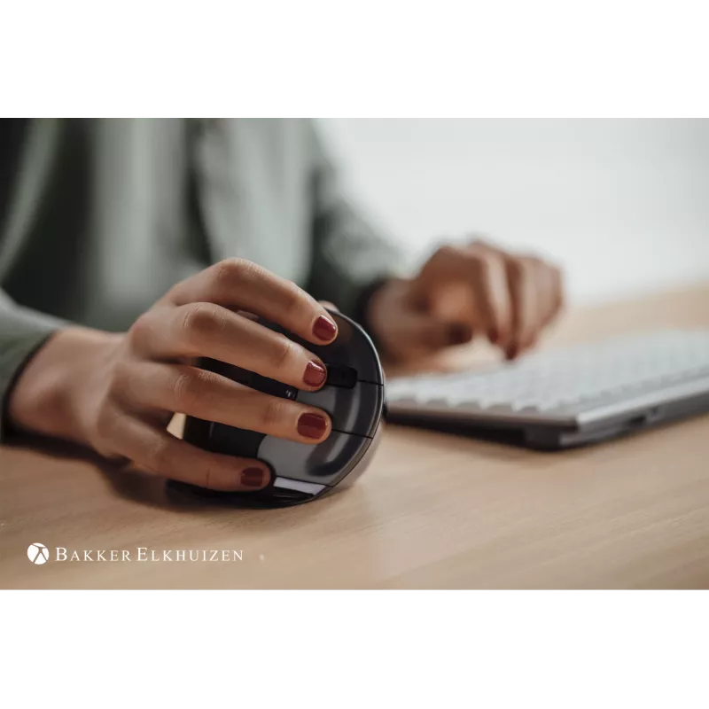 BakkerElkhuizen Evoluent D Medium, Rechtshänder, Vertikales Design, Laser, USB Typ-A, 3200 DPI, Schwarz