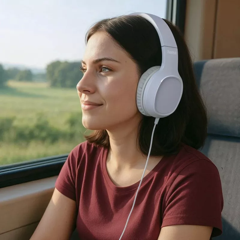 Hama Fun C 00221815 On-Ear-Headset mit Mikrofon, USB-C kabelgebunden, 1,2 m Kabel, Weiß