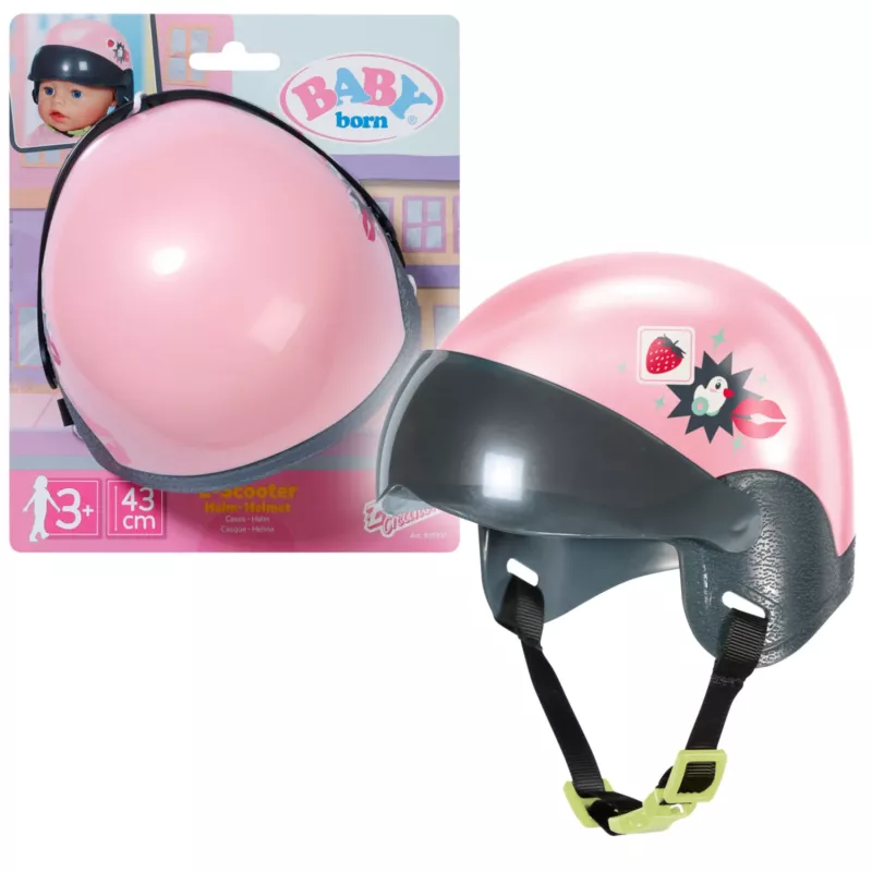 Zapf Creation BABY born 835937 E-Scooter Puppenhelm, 43 cm, Rosa/Schwarz, ab 3 Jahren