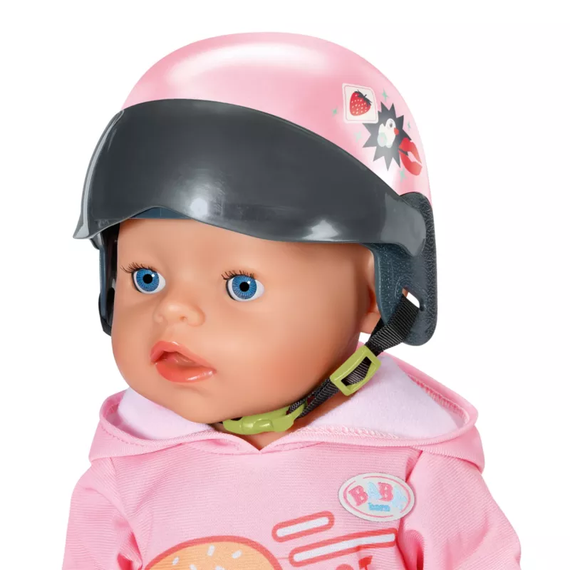 Zapf Creation BABY born 835937 E-Scooter Puppenhelm, 43 cm, Rosa/Schwarz, ab 3 Jahren