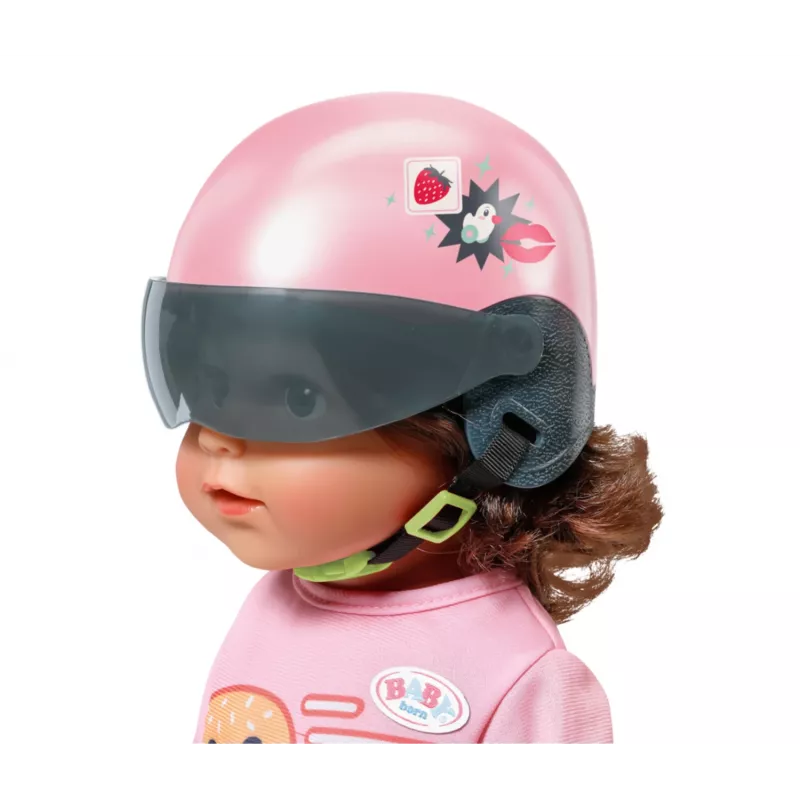 Zapf Creation BABY born 835937 E-Scooter Puppenhelm, 43 cm, Rosa/Schwarz, ab 3 Jahren