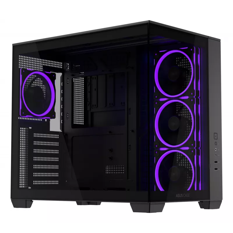 ASUS A32 PLUS TG ARGB PC-Gehäuse, schwarz, ATX/micro ATX/Mini-ITX