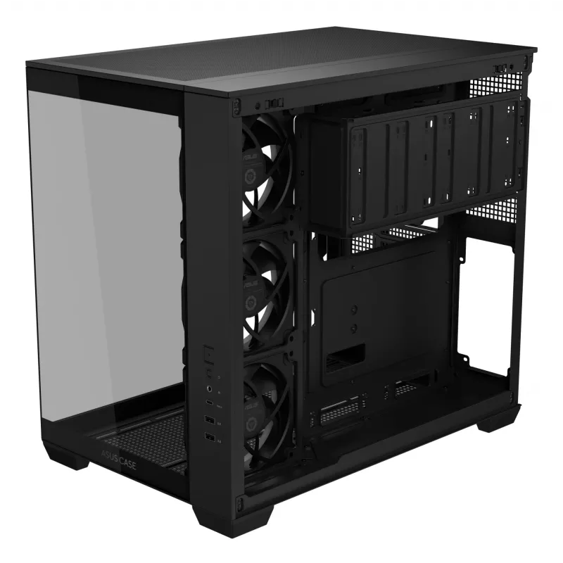 ASUS A32 PLUS TG ARGB PC-Gehäuse, schwarz, ATX/micro ATX/Mini-ITX
