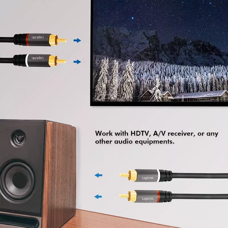 Audiokabel LogiLink CA1209 10m 2xRCA Schwarz