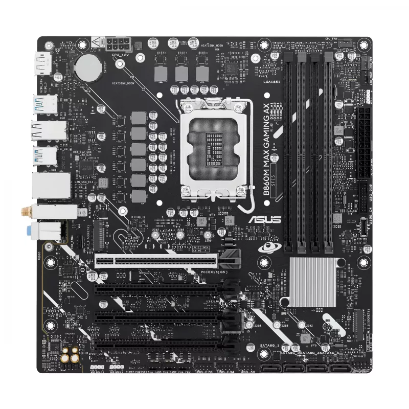 ASUS B860M MAX GAMING AX Intel B860 LGA 1851 (Socket V1) micro ATX