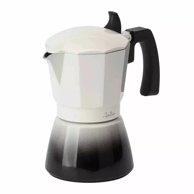 Jata HCAF2412 Moka-Kanne, 12 Tassen (0,7 l), Aluminium, induktionsgeeignet, 10,8 cm Boden