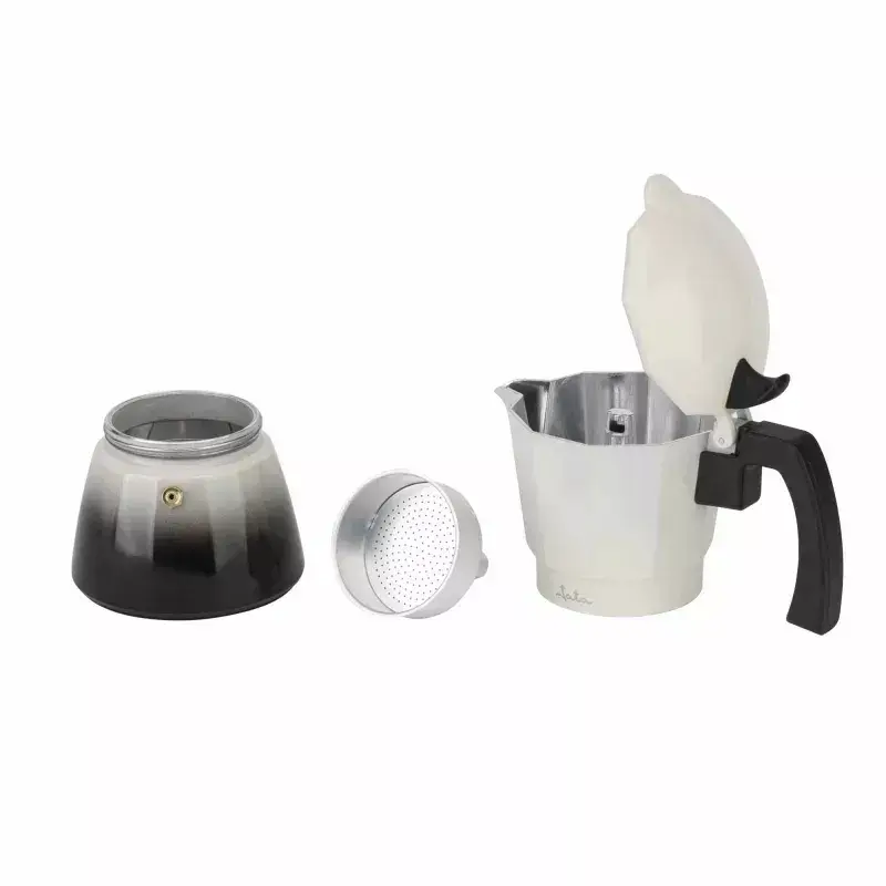 Jata HCAF2412 Moka-Kanne, 12 Tassen (0,7 l), Aluminium, induktionsgeeignet, 10,8 cm Boden