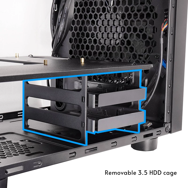 Chieftec CI-03B-OP The Cube mATX-Gehäuse, schwarz
