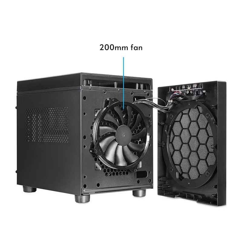 Chieftec CI-03B-OP The Cube mATX-Gehäuse, schwarz