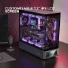 PC-Gehäuse TACENS Mars Gaming MCLCDPRO Midi Tower – Schwarz, IPS 7,2 Zoll Display, Netzteil unten, ATX/Micro‑ATX/Mini‑ITX Unterstützung