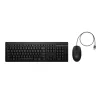 HP 225 Kabelgebundenes Maus- und Tastatur-Set, Vollformat, USB, Schwarz