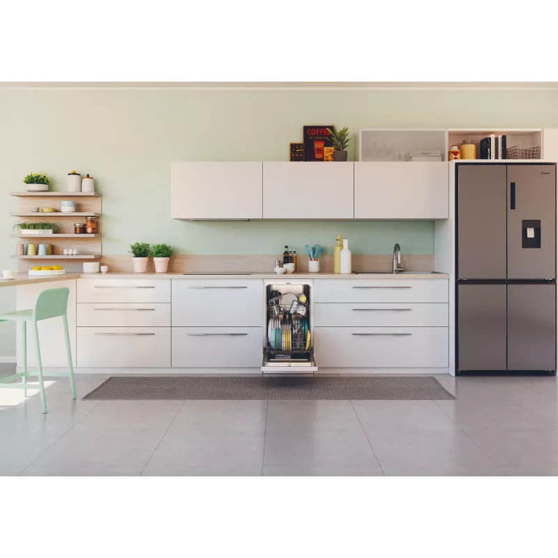 Freistehende schmale Geschirrspülmaschine CANDY Brava CDPH 2L1049W — 10 Maßgedecke, 45 cm, 49 dB, Energieklasse E