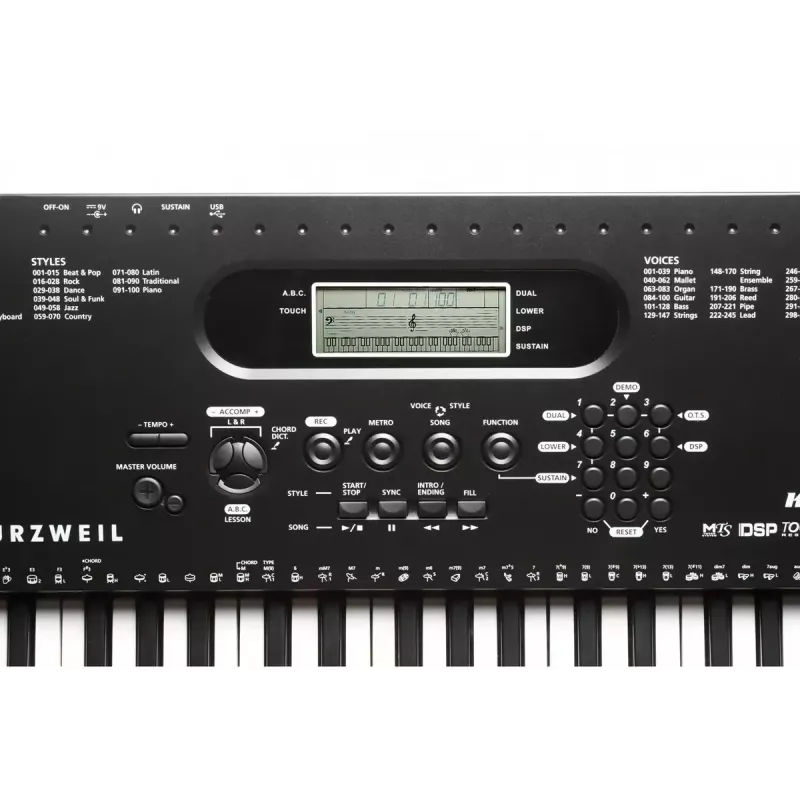 Tastatur Kurzweil KP70 61-Tasten-Digital-Tastatur, Schwarz
