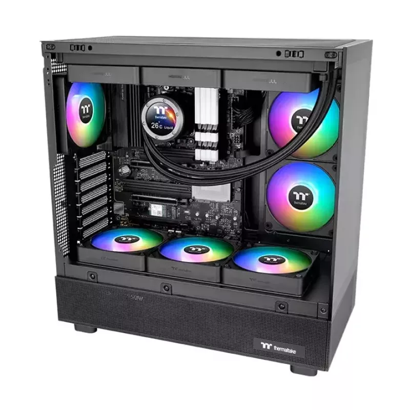 Thermaltake CT120 EX Reverse ARGB Sync CL-F192-PL12SW-A Gehäuselüfter 120 mm, hydraulisches Lager, 3er-Pack, Schwarz