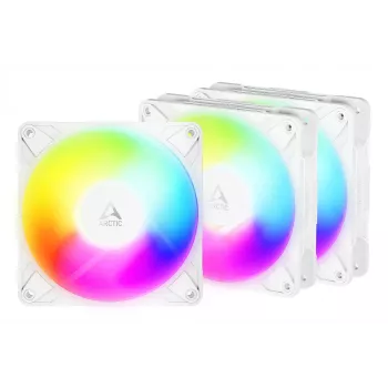 ARCTIC Freezer P12 Pro Reverse A-RGB (Weiß) - 3er-Pack - 120 mm A-RGB PWM Lüfter mit Kabelverteiler