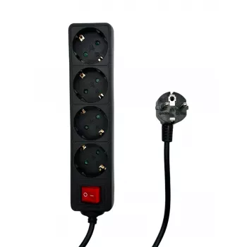 Microconnect MC-GRU0045BS Stromverlängerung 5 m 4 AC-Ausgang/-Ausgänge Innenbereich Schwarz