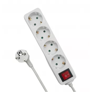 Microconnect MC-GRU0045WS Stromverlängerung 5 m 4 AC-Ausgänge Indoor Weiß