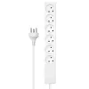 Microconnect MC-GRU0603DKW Stromverlängerung 3 m 6 AC-Ausgänge Innenbereich Weiß