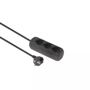 Microconnect GRU0033B Stromverlängerung 3 m 3 AC-Ausgang(-gänge) Innenbereich Schwarz