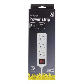 Microconnect GRU0035WS Stromverlängerung 5 m 3 AC-Ausgänge Weiß