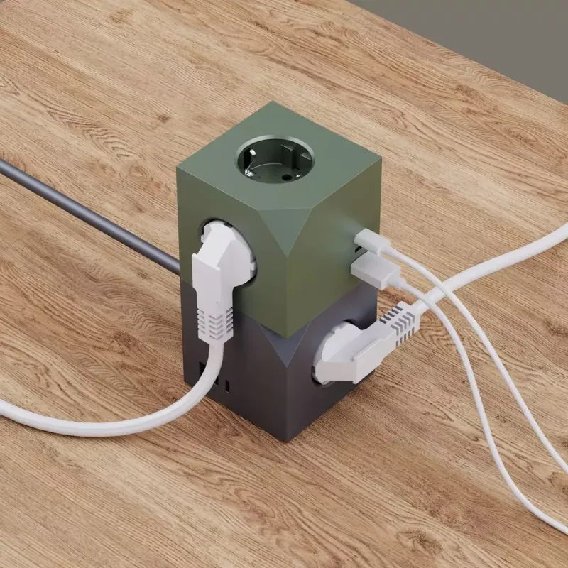 MicroConnect Power Cube, 3 Schuko-Steckdosen, magnetisch