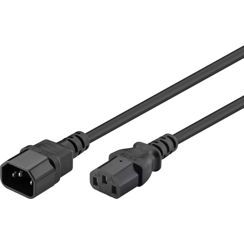 Verlängerungskabel C13 Buchse C14 Stecker 0,5 m Schwarz Goobay