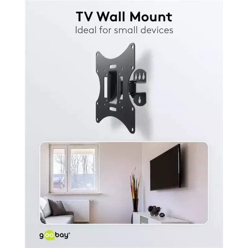 Goobay TV EasyFlex M Wandhalterung mit Neigefunktion, Schwarz (51893)