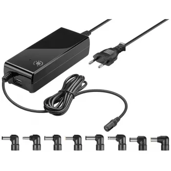 Goobay 81 W Notebook-Netzteil, Schwarz, 1,6 m, inkl. USB und 8 DC-Adaptern