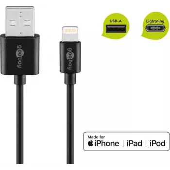 Goobay Lightning USB-Lade- und Synchronisationskabel 0,5m Lightning USB A CE MFi