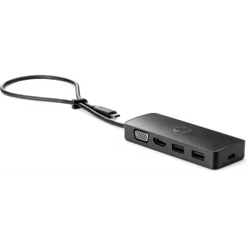 HP USB-C Travel Hub G2, Kabelgebunden, USB 3.2 Gen 1 (3.1 Gen 1) Typ-C, Schwarz, China, Windows 10, 107 mm