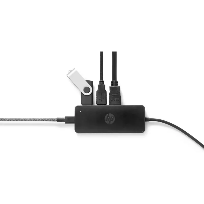 HP USB-C Travel Hub G2, Kabelgebunden, USB 3.2 Gen 1 (3.1 Gen 1) Typ-C, Schwarz, China, Windows 10, 107 mm