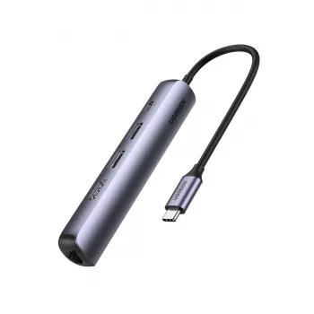 Ugreen 10919 Laptop-Dock/Port-Replikator Kabelgebunden USB 3.2 Gen 1 (3.1 Gen 1) Typ-C Grau