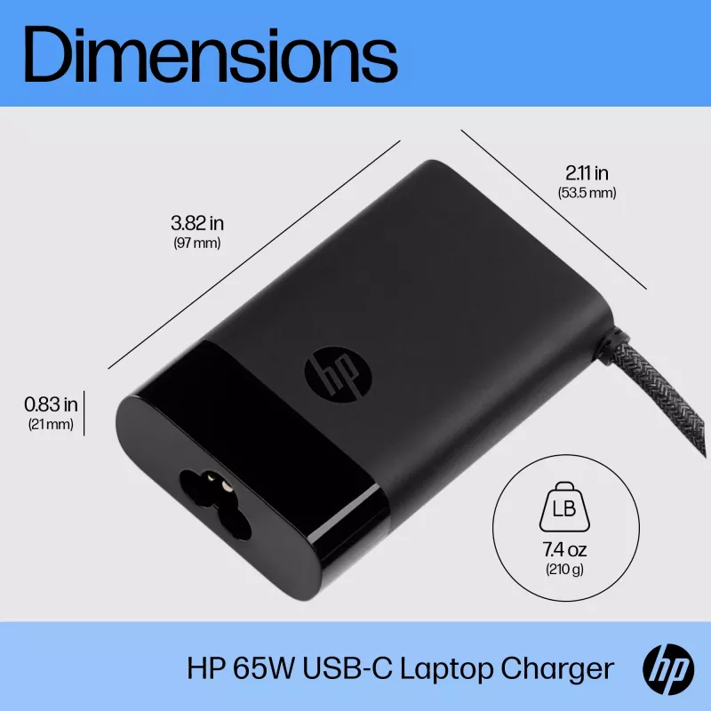 HP 671R3AA USB-C 65 W Laptop-Netzteil, AC 115/230 V, EU