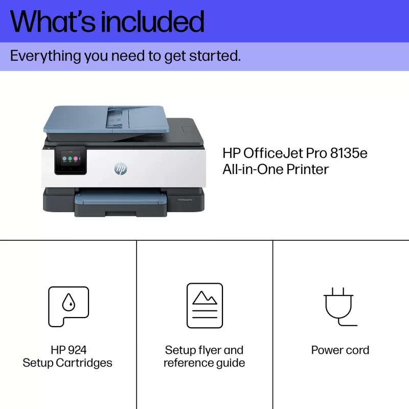 HP OfficeJet Pro 8135e Kabelloser All-in-One Farbdrucker, Instant Ink; Duplexdruck