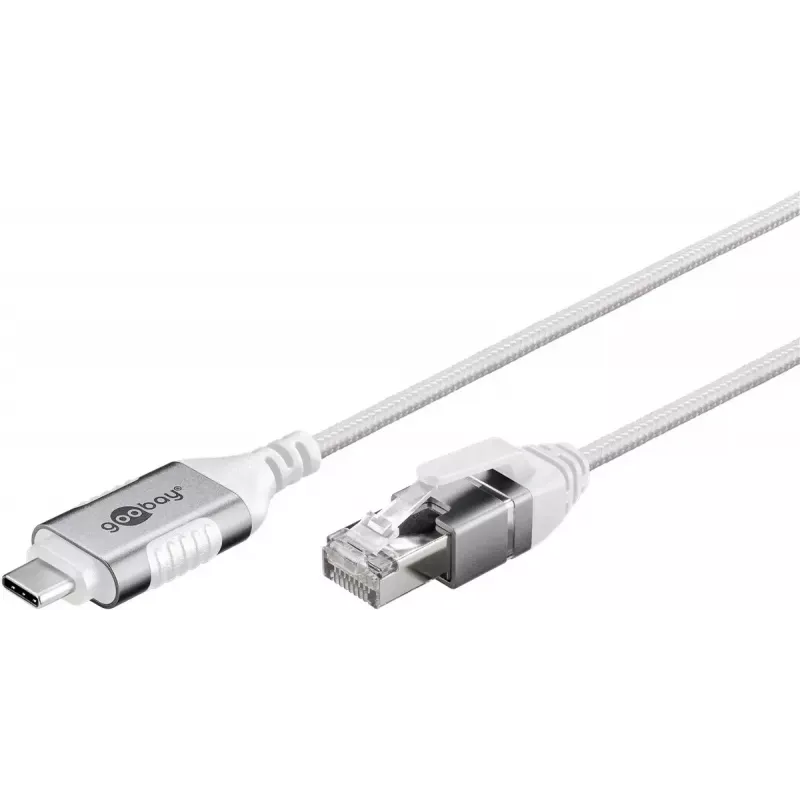 Goobay USB-C 3.1 auf RJ45 Ethernet-Kabel Slim, 1,5 m, Weiß (74386)