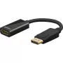 Goobay 75269 DisplayPort-auf-HDMI-Adapterkabel, 4K 60 Hz, Schwarz