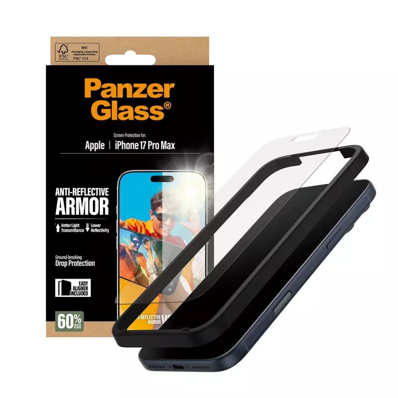 PanzerGlass Anti-Reflective Armor Displayschutzfolie iPhone 17 Pro Max kratz- und stoßfest